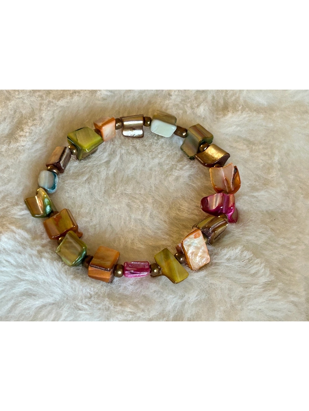 Colorful Multi-Shaped Beaded Stretch Bracelet
